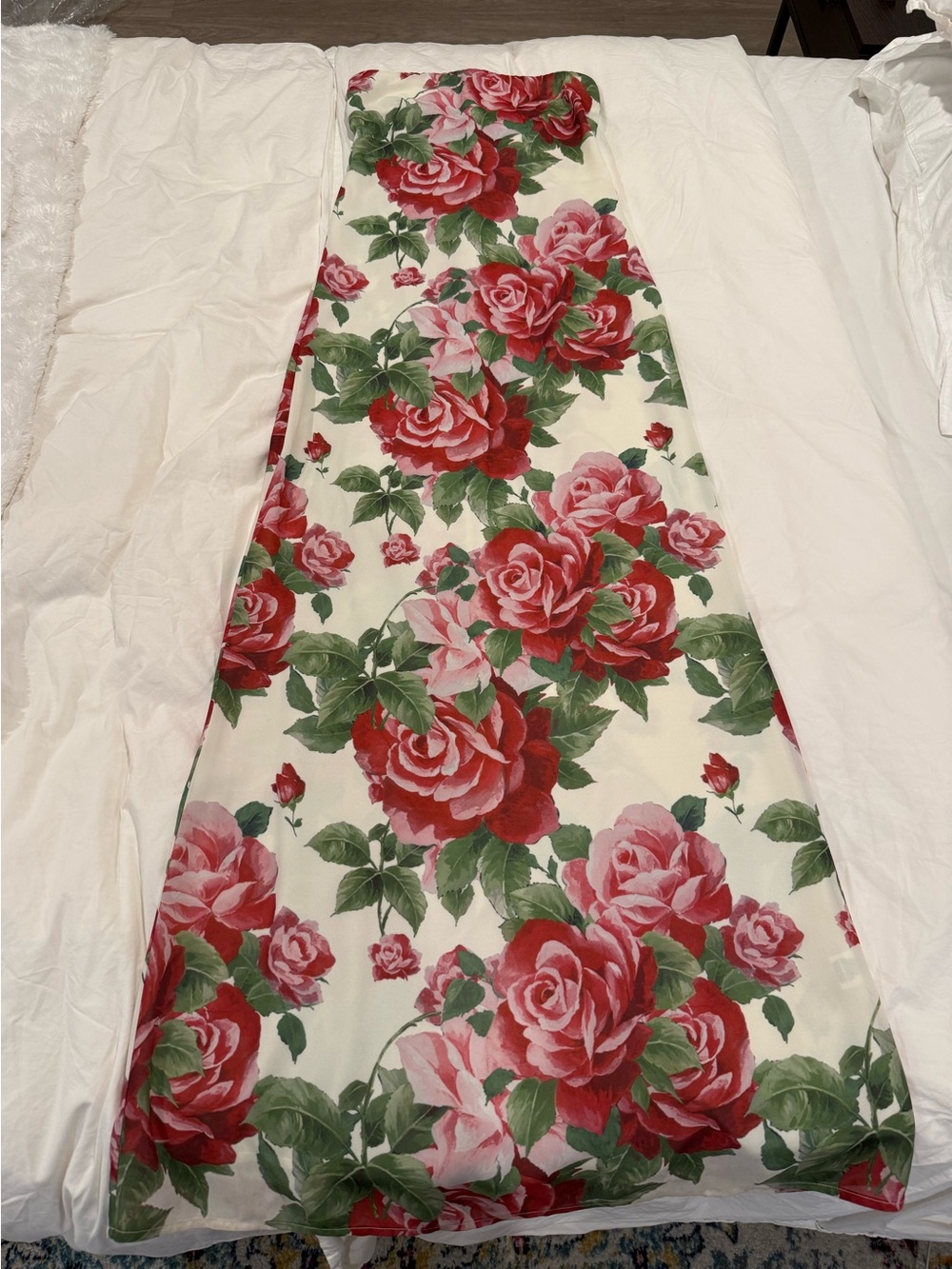 Meshki Floral Rose Strapless Maxi Dress Size S